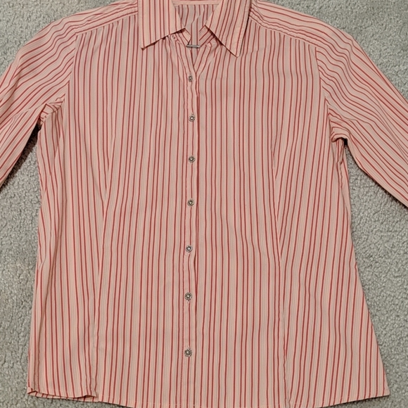 Elie Tahari Pink Striped Dress Shirt - XS - Picture 3 of 7